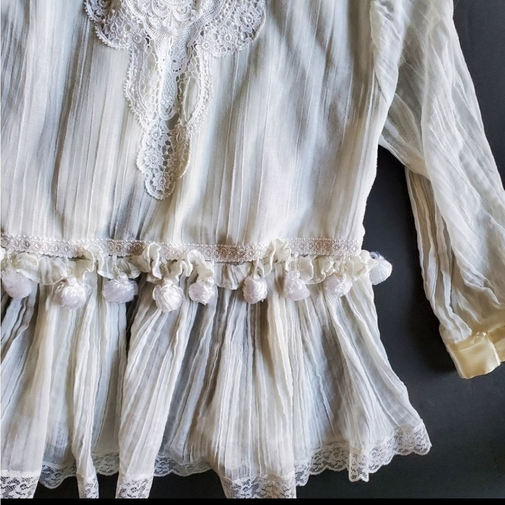 Anthropologie White Peasant Blouse - Picture 5 of 10